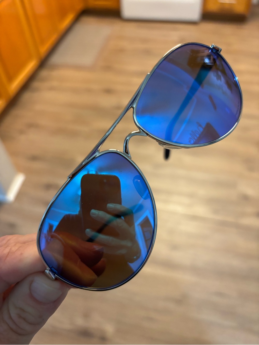 Blue Mirrored Oakley polarized Aviator Sunglasses